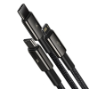 Baseus Tungsten Gold 3-in-1 USB naar Lightning / USB-C / micro-USB kabel 1,5 meter (3.5A, zwart)  ABA00207 - 2