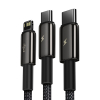 Baseus Tungsten Gold 3-in-1 USB naar Lightning / USB-C / micro-USB kabel 1,5 meter (3.5A, zwart)  ABA00207 - 3
