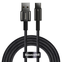 Baseus Tungsten Gold Fast Charging USB naar USB-C kabel 2 meter (6A, 100W, zwart)  ABA00220