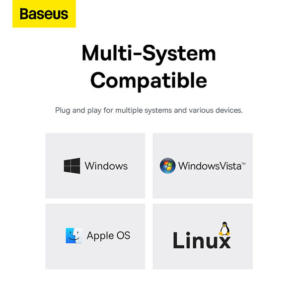 Baseus UltraJoy 4-poorts Hub USB-C naar 4x USB-A (grijs)  ABA00179 - 4