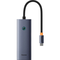 Baseus UltraJoy 5-poorts Hub USB-C naar HDMI en 3x USB-A (grijs)  ABA00187