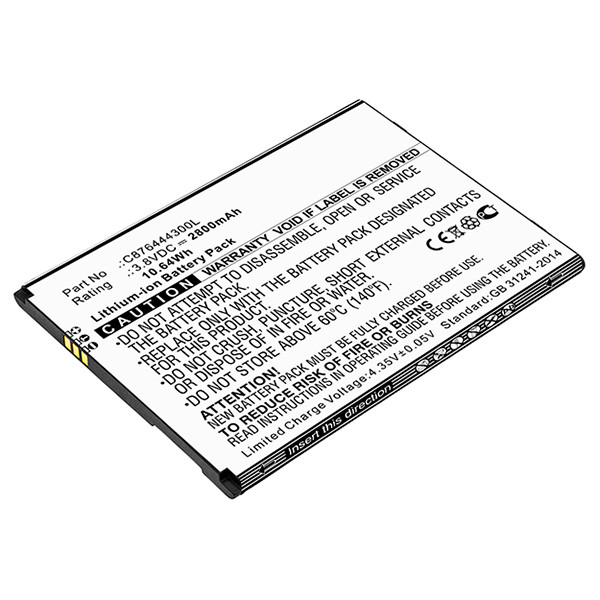 Blu C876444300L accu (3.8 V, 2800 mAh, 123accu huismerk)  ABL00386 - 1