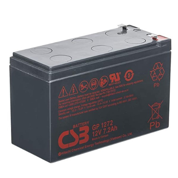 CSB GP1272 VRLA AGM Loodaccu (12V, 7.2 Ah, T1 terminal)  ACS00011 - 1