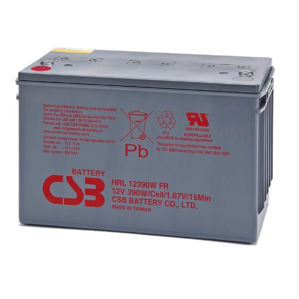 CSB HRL12390W VRLA AGM Loodaccu (12V, 100 Ah, M6 terminal)  ACS00042 - 1