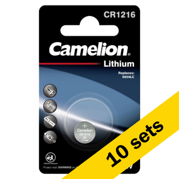 Camelion CR1216 / DL1216 / 1216 Lithium knoopcel batterij 10 stuks  ACA00579 - 1