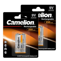 Camelion Oplaadbare 9V / E-block / 6HR61 Ni-Mh Batterijen (2 stuks, 250 mAh)  ACA00655