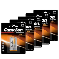 Camelion Oplaadbare 9V / E-block / 6HR61 Ni-Mh Batterijen (5 stuks, 250 mAh)  ACA00657