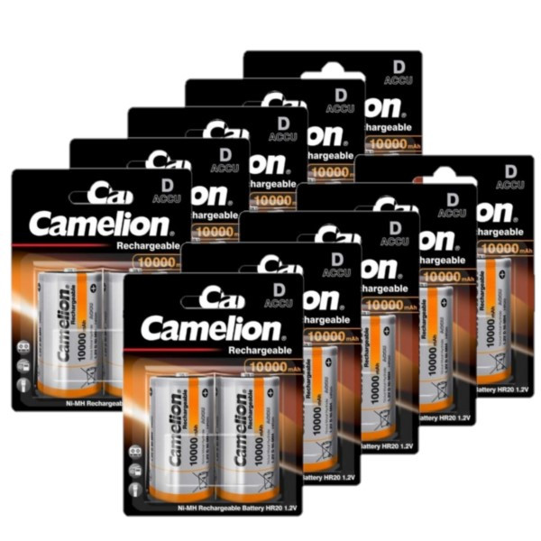 Camelion Oplaadbare D / HR20 Ni-Mh Batterijen (20 stuks, 10000 mAh)  ACA00724 - 1