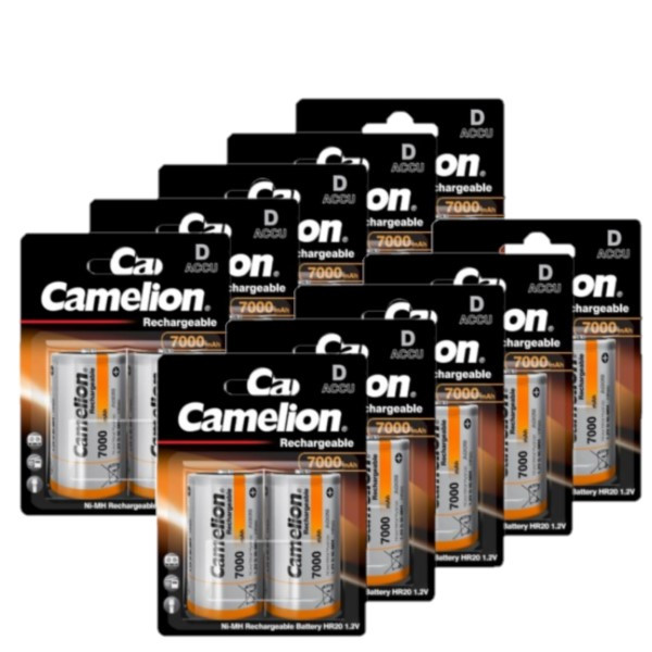 Camelion Oplaadbare D / HR20 Ni-Mh Batterijen (20 stuks, 7000 mAh)  ACA00722 - 1