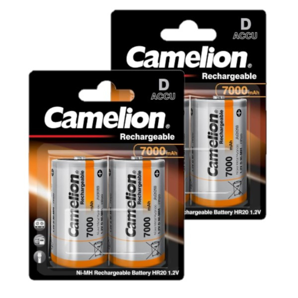 Camelion Oplaadbare D / HR20 Ni-Mh Batterijen (4 stuks, 7000 mAh)  ACA00721 - 1