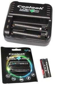 Coolook AA / 14500 universele oplader inclusief 2 batterijen (700 mAh)  ACO00034 - 1