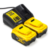 Startset: 2x DeWalt DCB184 XR Li-ion accu's + lader (18 V, 5.0 Ah, origineel)