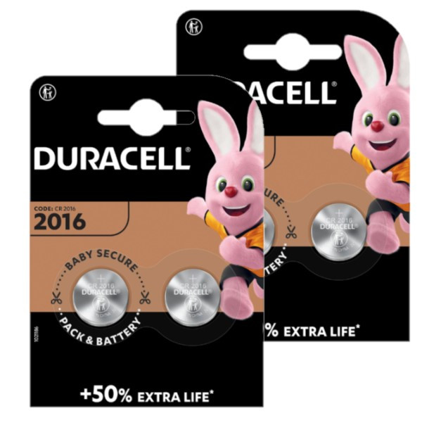 Duracell CR2016 3V Lithium knoopcel batterij 4 stuks  ADU00295 - 1