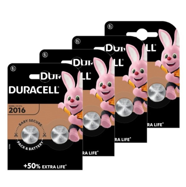 Duracell CR2016 3V Lithium knoopcel batterij 8 stuks  ADU00292 - 1