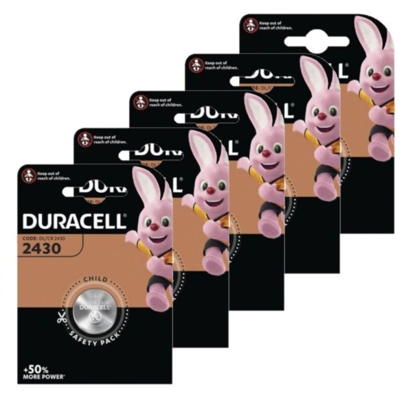 Duracell CR2430 3V Lithium knoopcel batterij 5 stuks  ADU00302 - 1