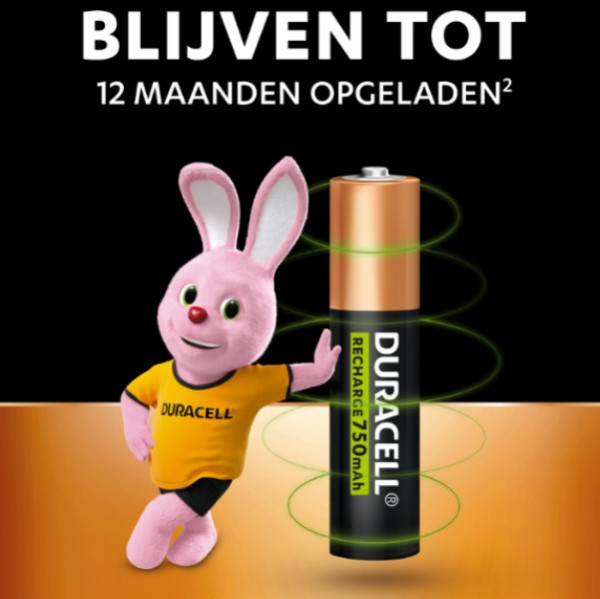 Duracell Oplaadbare AAA / HR03 Ni-Mh Batterijen (20 stuks, 750 mAh)  ADU00374 - 2