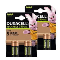 Duracell Oplaadbare AAA / HR03 Ni-Mh Batterijen (8 stuks, 750 mAh)  ADU00376