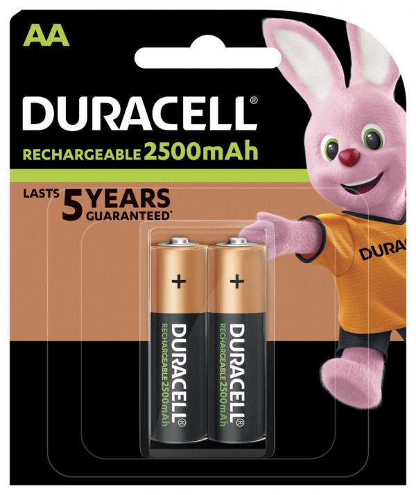 Duracell Oplaadbare AA / HR6 Ni-Mh Batterij (2 stuks, 2500 mAh)  ADU00158 - 1