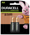 Duracell Oplaadbare AA / HR6 Ni-Mh Batterij (2 stuks, 2500 mAh)