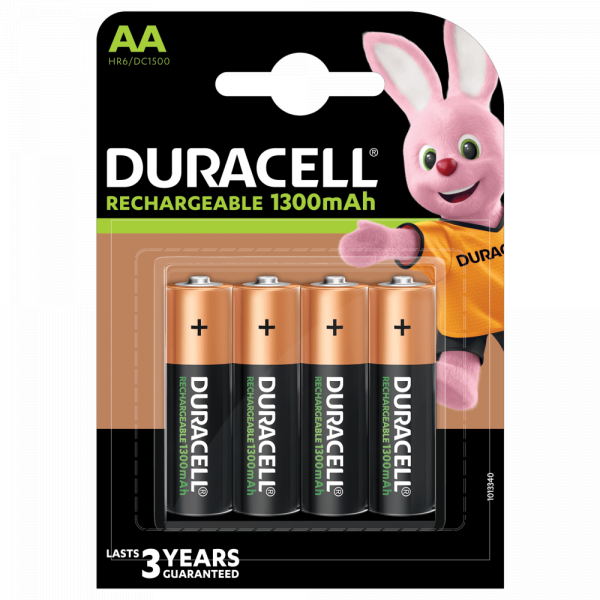 Duracell Oplaadbare AA / HR6 Ni-Mh Batterijen (4 stuks, 1300 mAh)  ADU00159 - 1