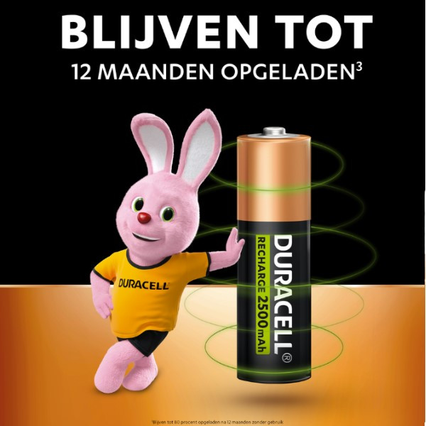 Duracell Oplaadbare AA / HR6 Ni-Mh Batterijen (4 stuks, 2500 mAh)  ADU00156 - 3