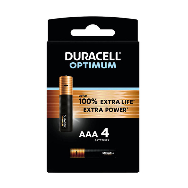 Catastrofaal Oneffenheden terugtrekken Duracell Optimum AAA / MN2400 / LR03 Alkaline Batterij (4 stuks) Duracell  123accu.nl