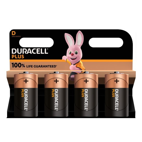 Scully zacht domesticeren Duracell Plus 100% Life D / MN1300 / LR20 Alkaline Batterij (4 stuks)  Duracell 123accu.nl