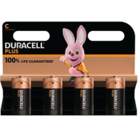 Duracell Plus 100% Extra Life C (4 stuks)