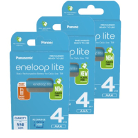 Eneloop Panasonic Eneloop Lite Oplaadbare AAA / HR03 Ni-Mh Batterijen (12 stuks, 550 mAh)  AEN00070