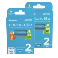 Eneloop Panasonic Eneloop Lite Oplaadbare AA / HR6 Ni-Mh Batterijen (4 stuks, 950 mAh)  AEN00068