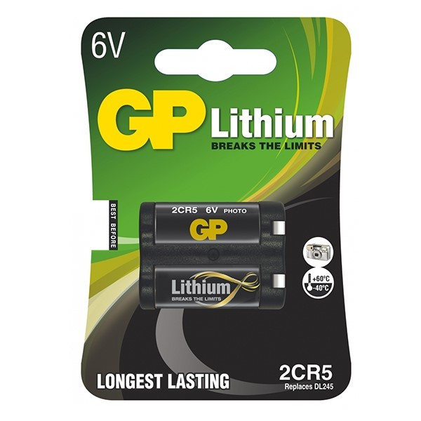 GP 2CR5 / DL245 Lithium batterij (1 stuk, 1400 mAh)  215036 - 1