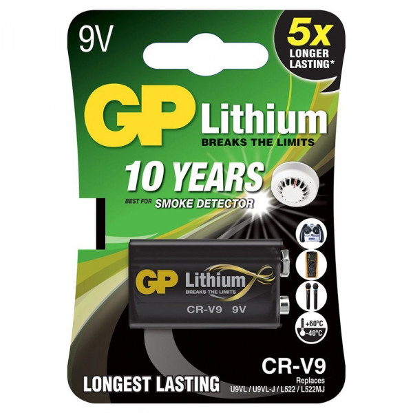 Stier gesloten assistent GP CR-V9 / 6FR61 / 9V E-Block Lithium Batterij (1 stuk) GP 123accu.nl