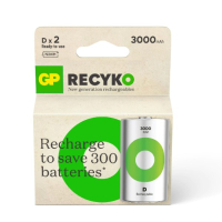 GP Recyko Oplaadbare D / HR20 Ni-Mh Batterijen (2 stuks, 3000 mAh)  AGP00361