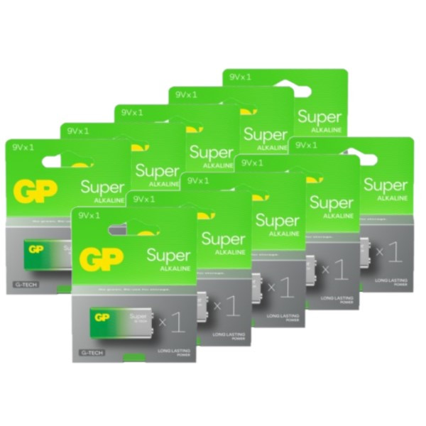 GP Super G-Tech 9V / 6LR61 / E-Block Alkaline Batterij 10 stuks  AGP00324 - 1