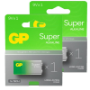 GP Super G-Tech 9V / 6LR61 / E-Block Alkaline Batterij 2 stuks