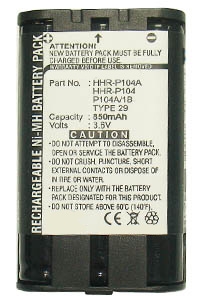 GP TYPE 29 / HHR-P104 / HHR-P104A accu (850 mAh, 123accu huismerk)  AGP00024