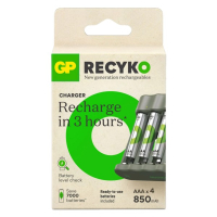 GP USB Basislader + GP ReCyko Oplaadbare AAA / HR03 Ni-Mh Batterijen (4 stuks, 850 mAh)  AGP00100