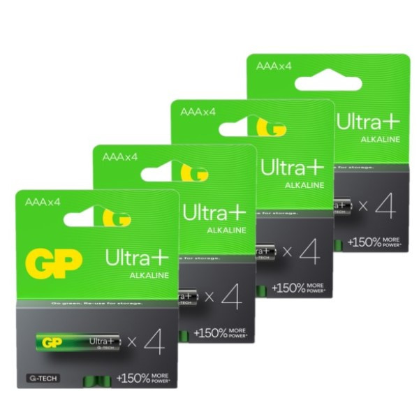 GP Ultra+ G-Tech AAA / MN2400 / LR03 Alkaline Batterij 16 stuks  AGP00305 - 1