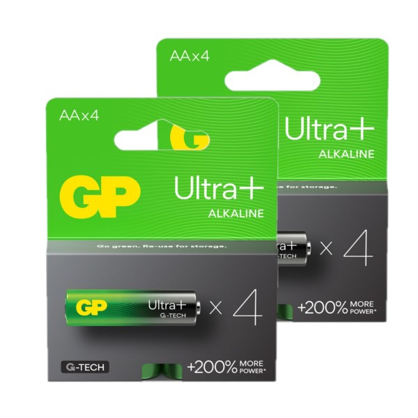 GP Ultra+ G-Tech AA / MN1500 / LR06 Alkaline Batterij 8 stuks  AGP00294 - 1