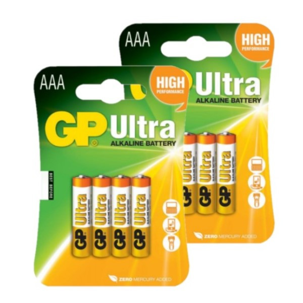 GP Ultra AAA / MN2400 / LR03 Alkaline Batterij 8 stuks  AGP00121 - 1