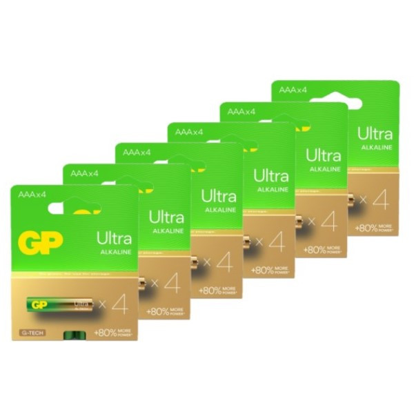 GP Ultra G-Tech AAA / MN2400 / LR03 Alkaline Batterij 24 stuks  AGP00318 - 1