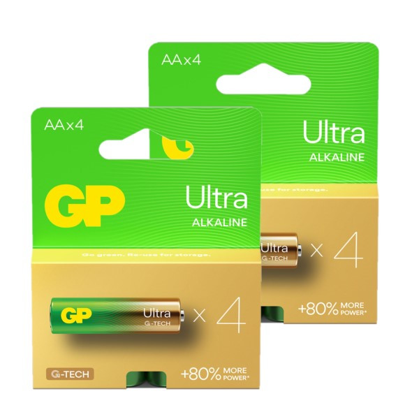 GP Ultra G-Tech AA / MN1500 / LR06 Alkaline Batterij 8 stuks  AGP00333 - 1