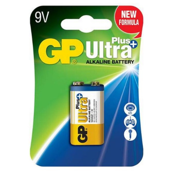 GP Ultra Plus 9V / 6LR61 / E-Block Alkaline Batterij 1 stuk  215008 - 1