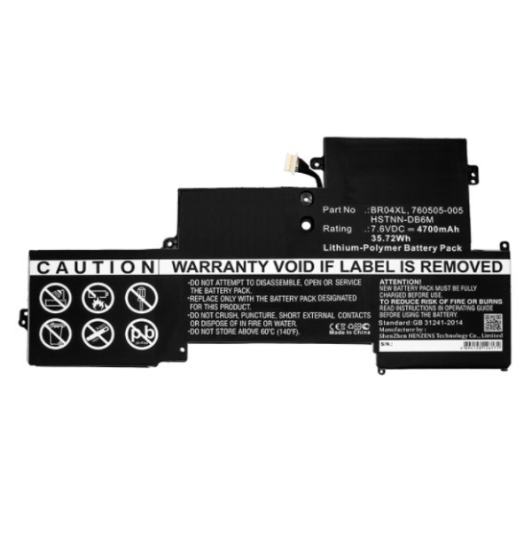 HP BR04XL / 760605-005 / HSTNN-DB6M accu (7.6 V, 4700 mAh, 123accu huismerk)  AHP00516 - 1