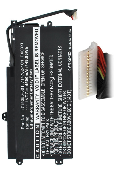 HP PX03XL / 714762-1C1 / 715050-001 accu (11.1 V, 4500 mAh, 123accu huismerk)  AHP00246 - 1