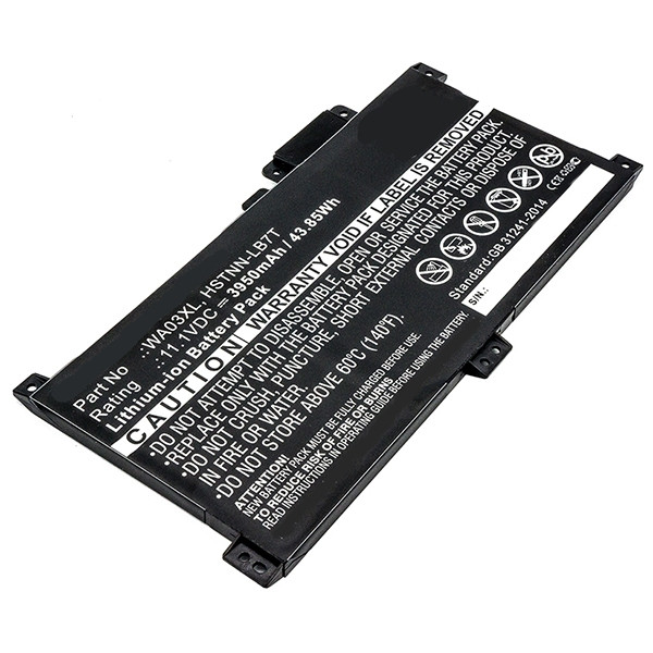 HP WA03XL / 916812-855  / HSTNN-LB7T accu (11.1 V, 3950 mAh, 123accu huismerk)  AHP00546 - 1