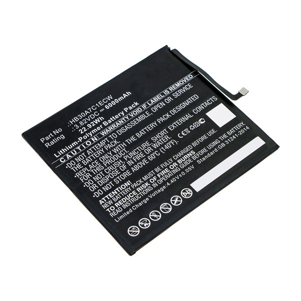 Huawei HB30A7C1ECW accu (3.82 V, 6000 mAh, 123accu huismerk)  AHU00287 - 1