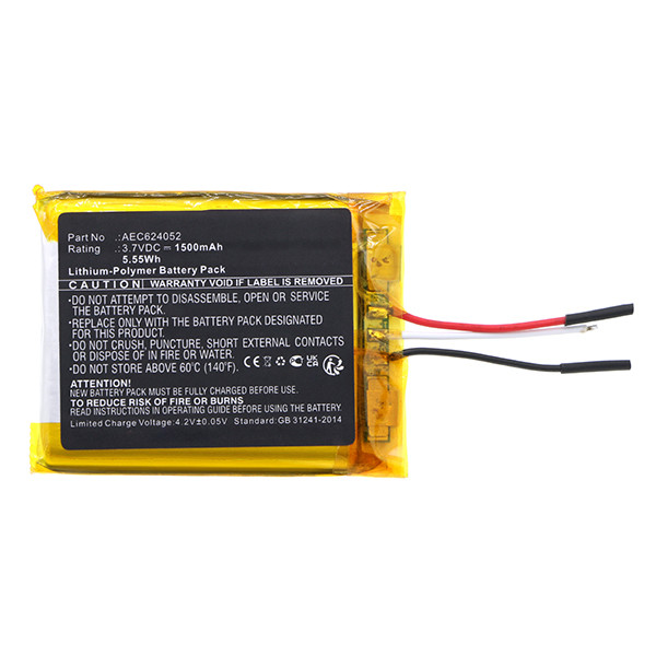 HyperX AEC624052 accu (3.7 V, 1500 mAh, 123accu huismerk)  AHY00109 - 2