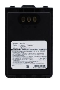 Icom BP-722 accu (1800 mAh, 123accu huismerk)  AIC00019