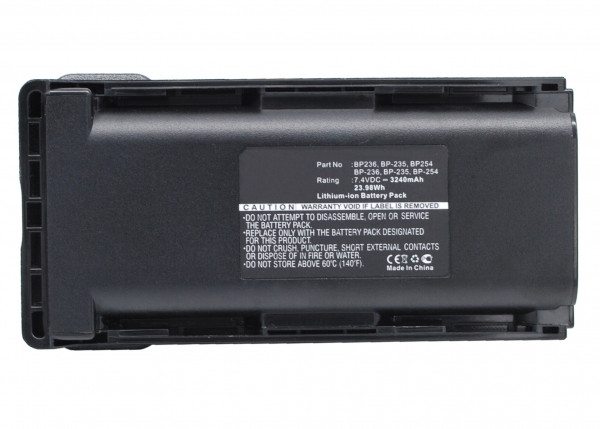 Icom BP235 / BP236 / BP254 accu (3240 mAh, 123accu huismerk)  AIC00021 - 1